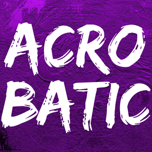 Acrobatic text with purple background